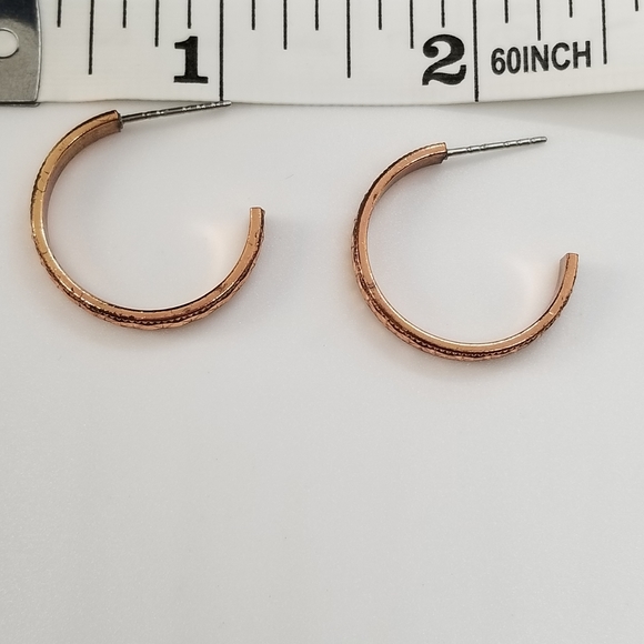 Copper Hoop Earrings w/ Surgical Steel Post Backs - Picture 3 of 3